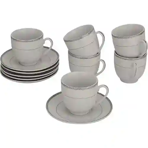 12Pc Tea Cup and Saucer Set1X10