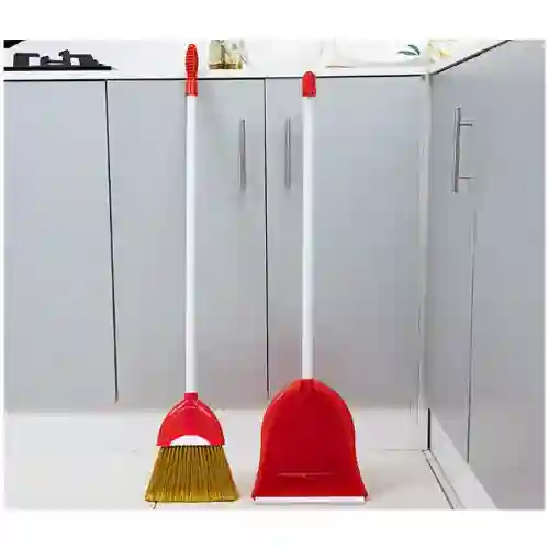 Royalford Broom With Dustpan - Red