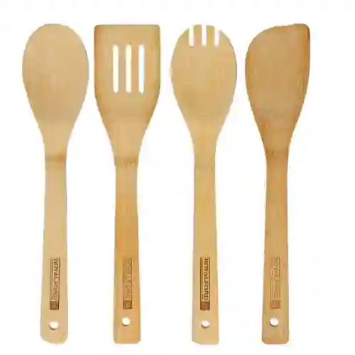 Royalford 4 Pieces Carbonized Bamboo Kitchen Tools