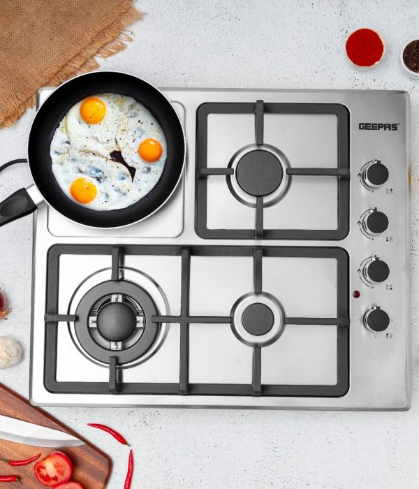 S/S 2 In 1 Built-In Gas Hob Burners 1X1