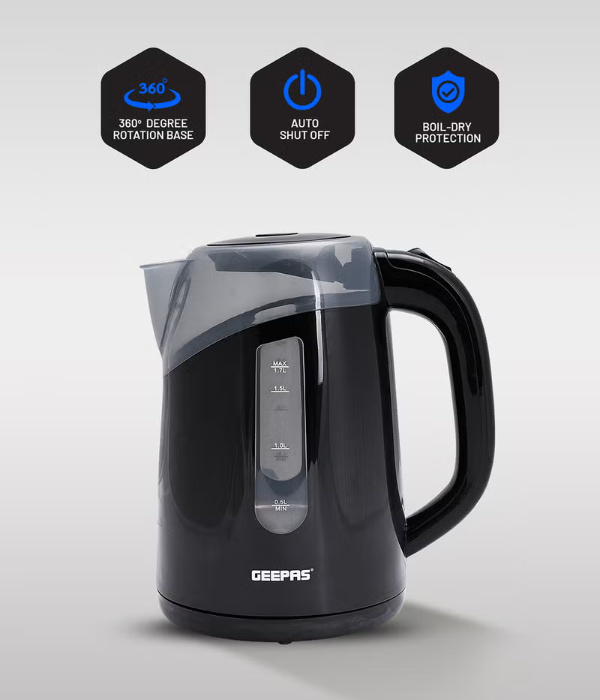 1.7L Plastic Kettle/Auto Cut Off 1x8