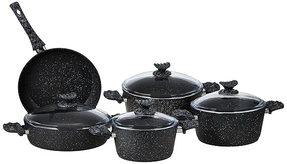 9Pc Granite Smart CookwareSet/Gray1X2