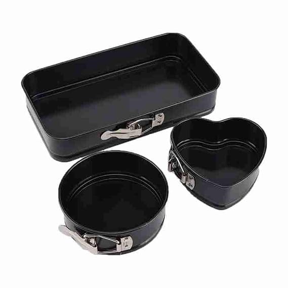 3Pc Springform Set(Heart+Sqr+Round)1X12