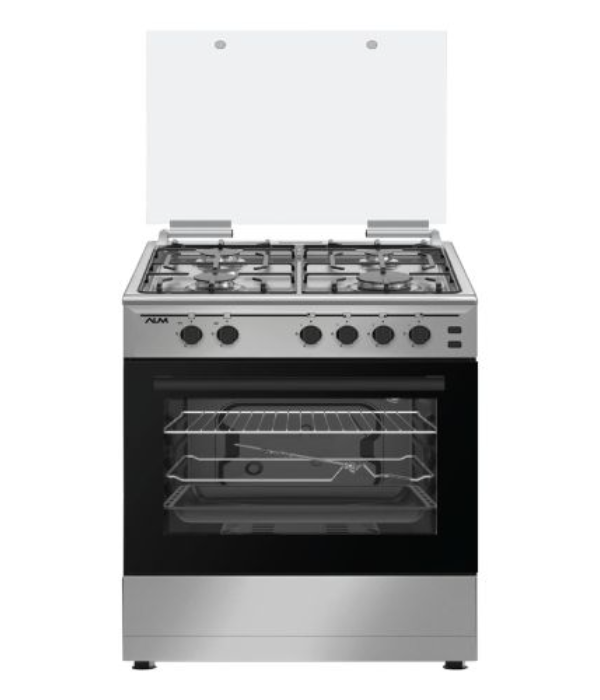 ALM GAS COOKER 60X60 SILVER 4 BURNERS
