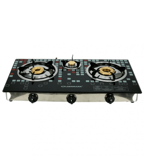 Tempered Glass 3 Burner/Brass India1X1