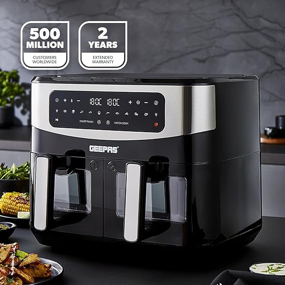 Air Fryer/Dual Basket/Oil Free/9L1x2