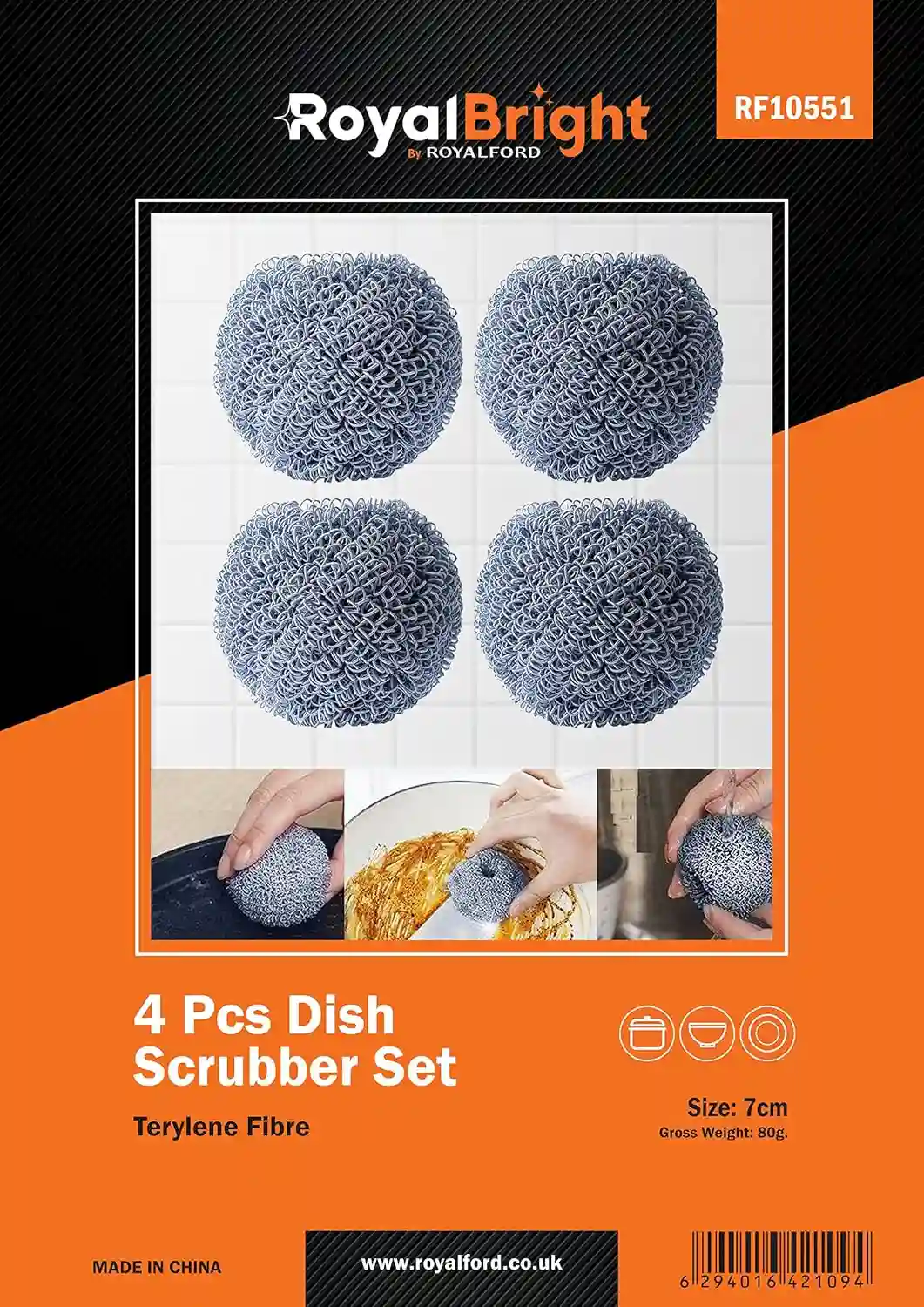 4pcs Terylene Scrubber Set1X120