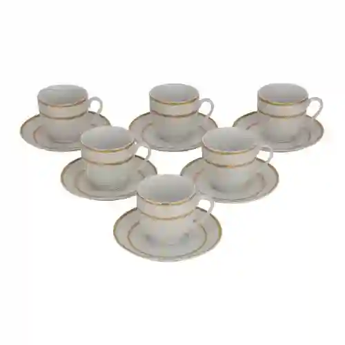 12Pc Tea Cup and Saucer Set1X10