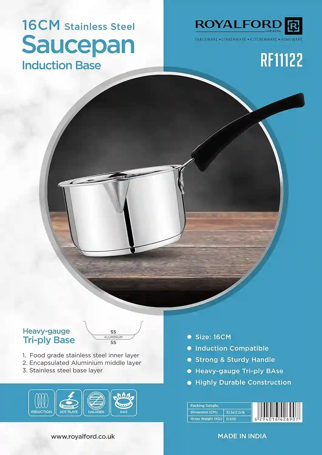 Royalford Stainless Steel Saucepan