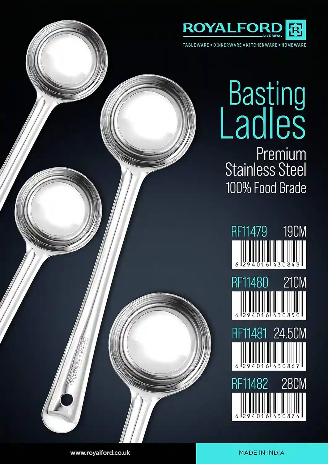Royalford 19 CM Stainless Steel Basting Ladle