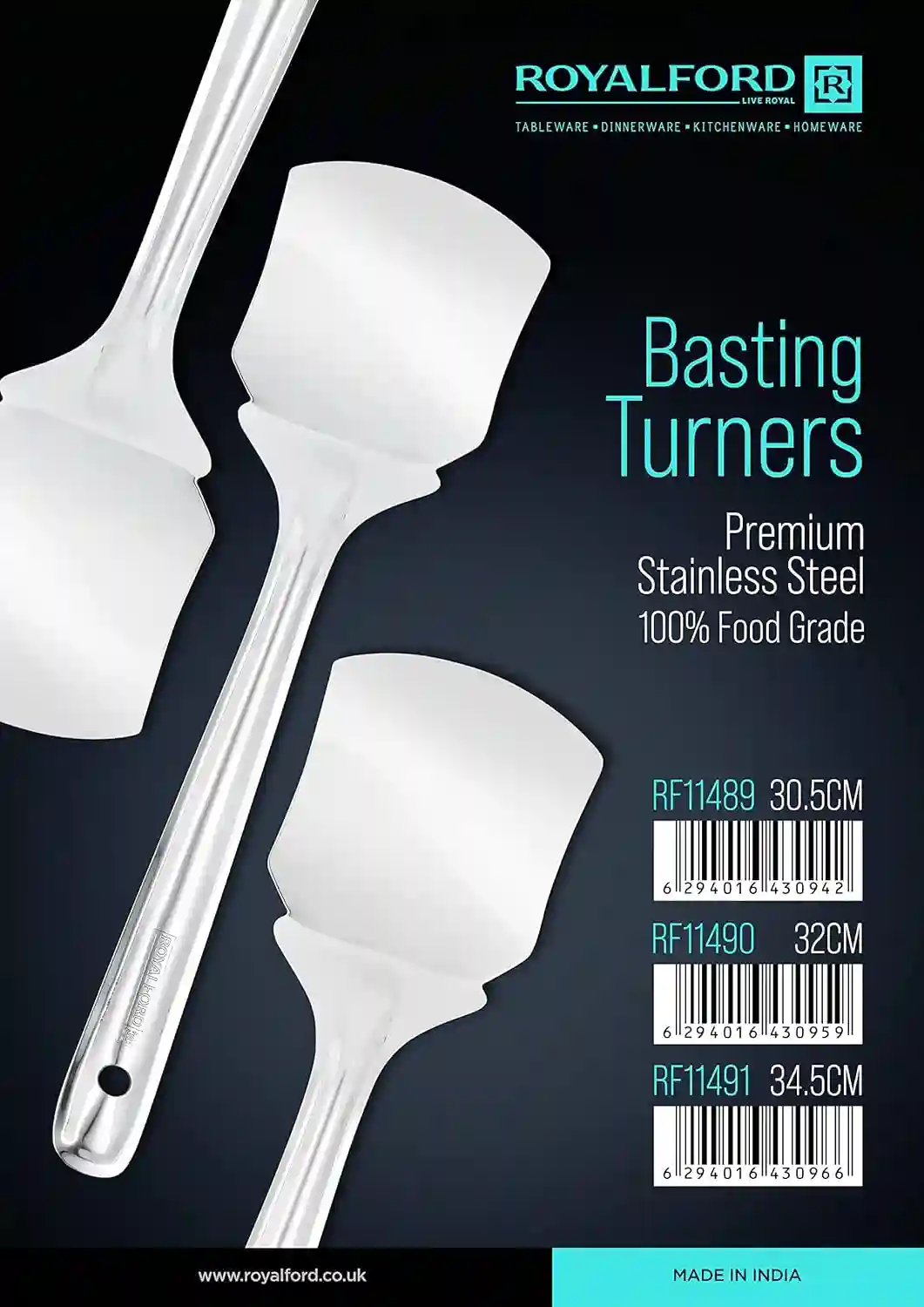 Royalford 30.5 CM Stainless Steel Basting Turner