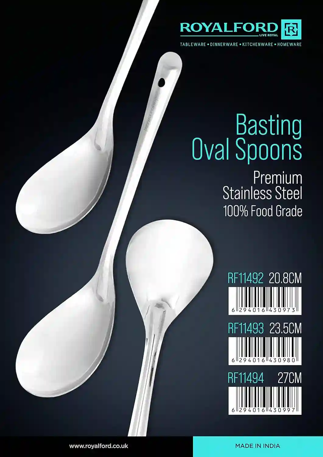 Royalford 20.8 CM Steel Spoon