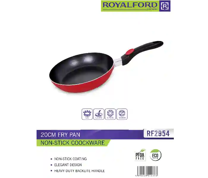 Royalford 20CM Aluminium Frypan - Maroon