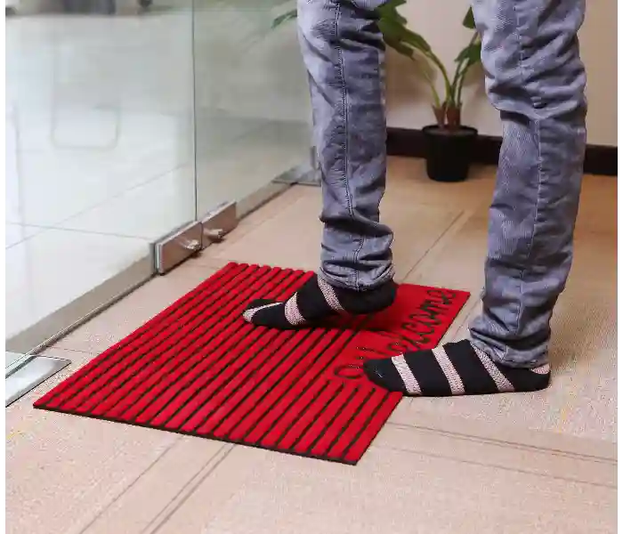 Royalford 17X26 Inch Rib Rubber Mat- Red