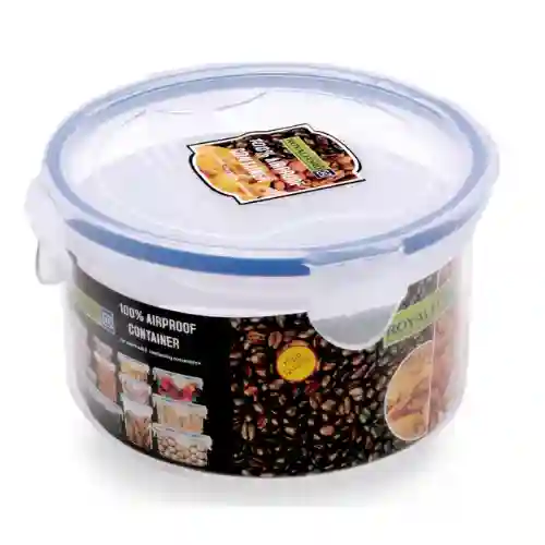 Royalford 700ml Airproof Round Container - Clear & Blue