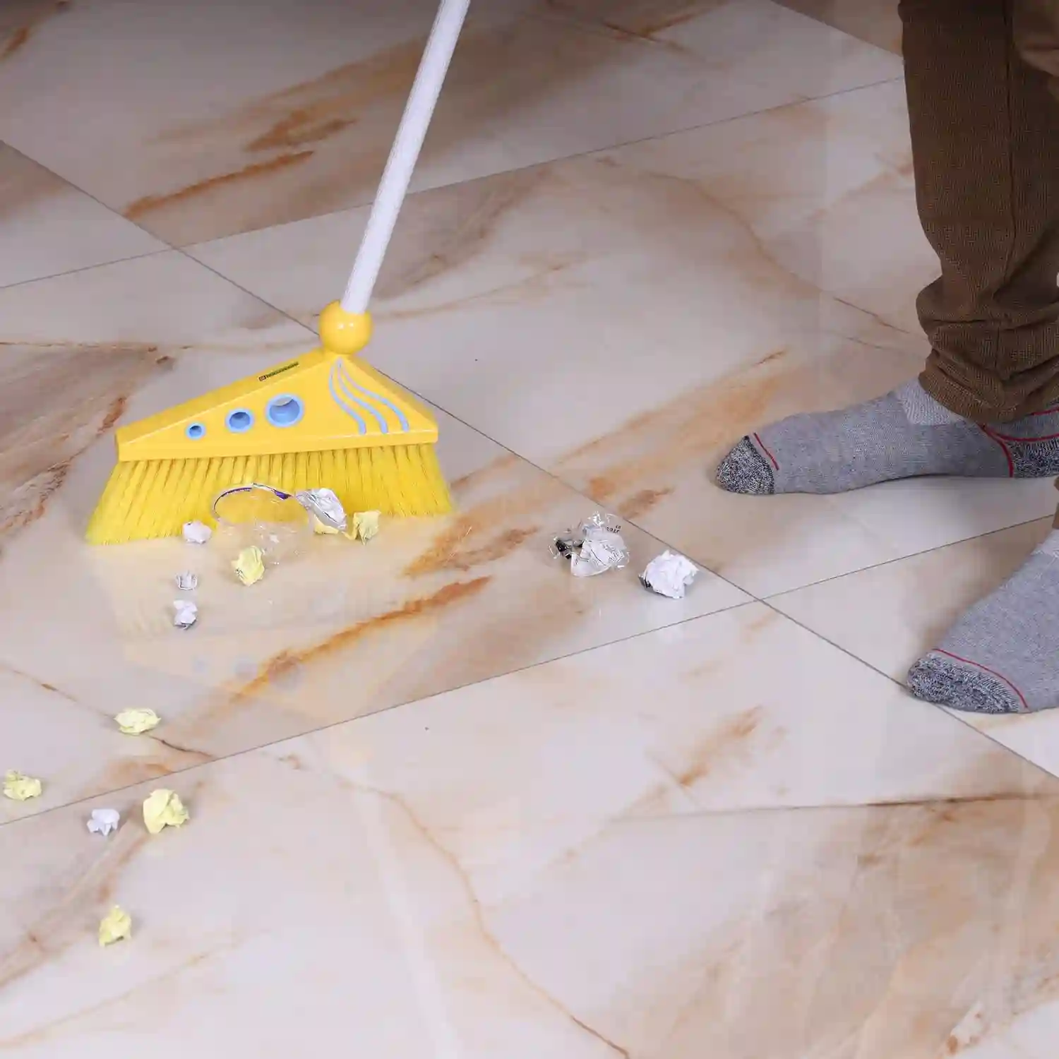 Royalford Plastic Broom with Dustpan Set