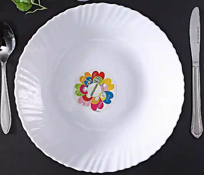 Royalford 10.5" Opal Ware Spin Dinner Plate