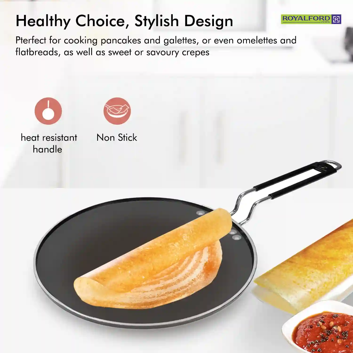 Royalford Non-Stick Smart Tawa, 27CM