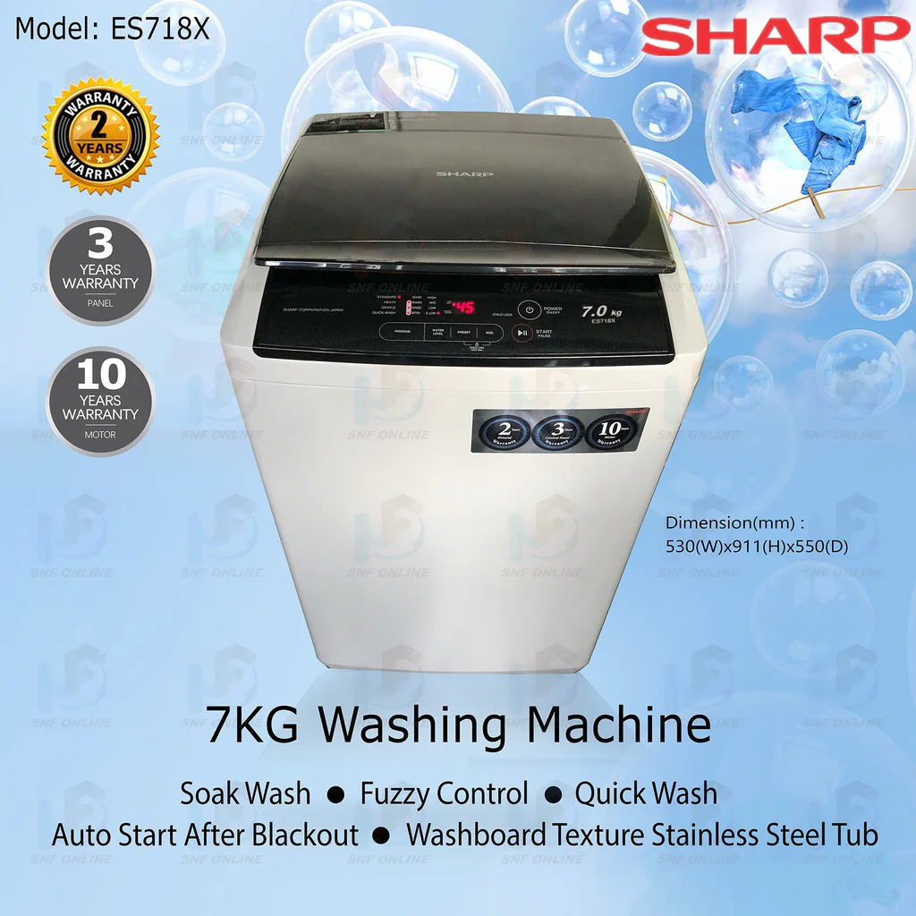 SHARP TOP LOAD WASHING MACHINE 7 KG
