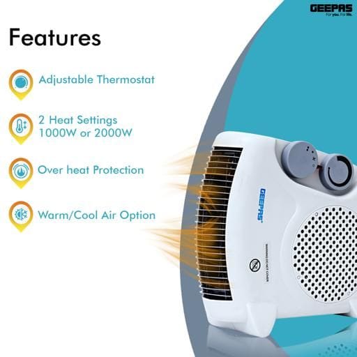 Portbl FanHeatr/2 Heat /1k/2kW