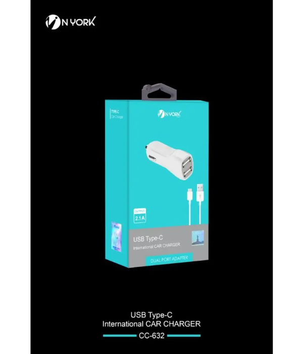 NYORK | USB Type-C International Car Charger 2.1A | CC-632