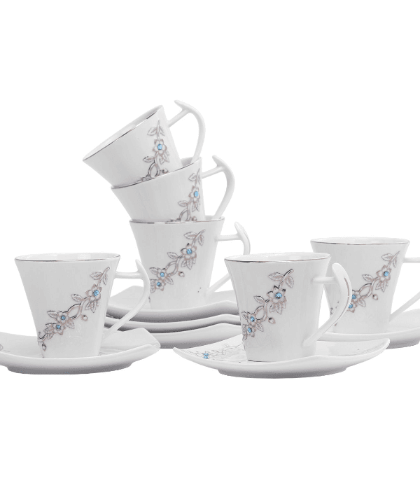 New Bone China 12pcs Square Cup&Saucr1x6