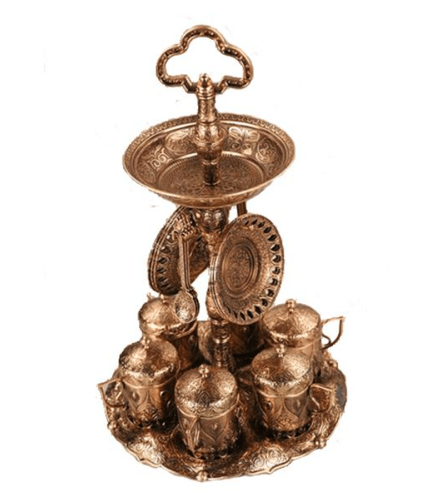 25 Pc Antique Tea Set (Copper)  1X8