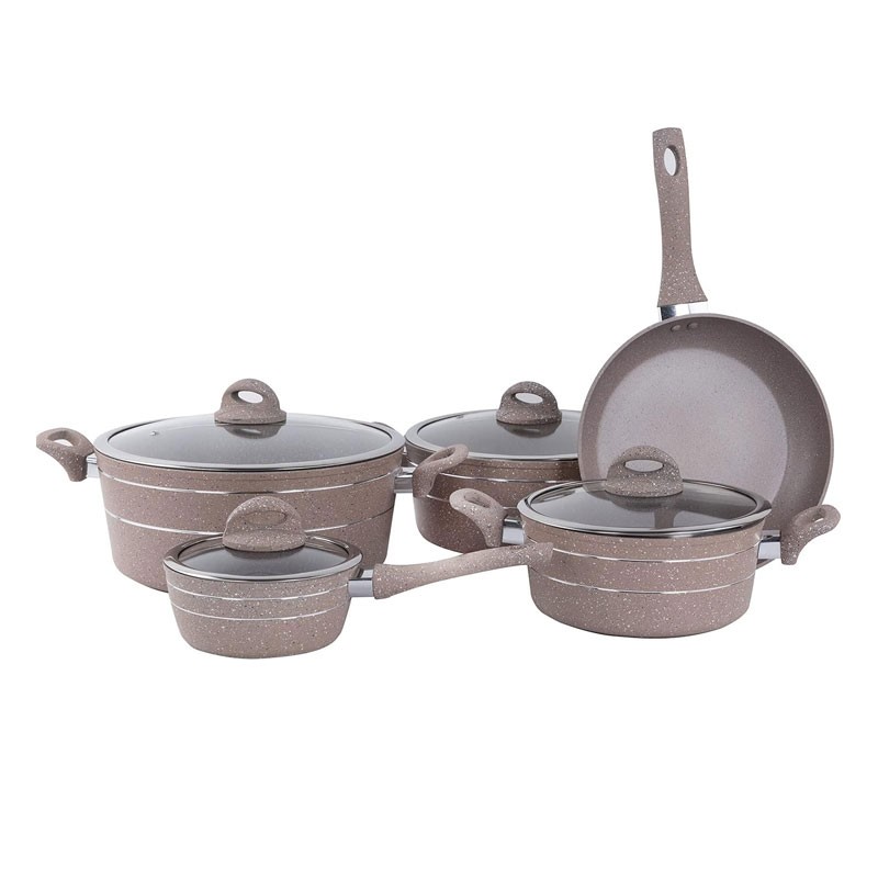 9Pc Granite Smart CookwareSet/Beige1x2