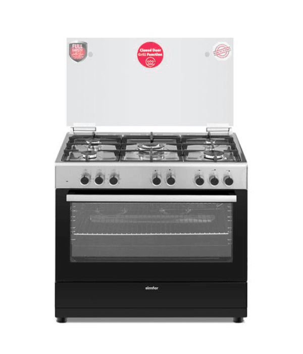 SIMFER 90x60 full safety, FULL OPTION, , 5 Gas BURNER & GAS OVEN,WITH FAN