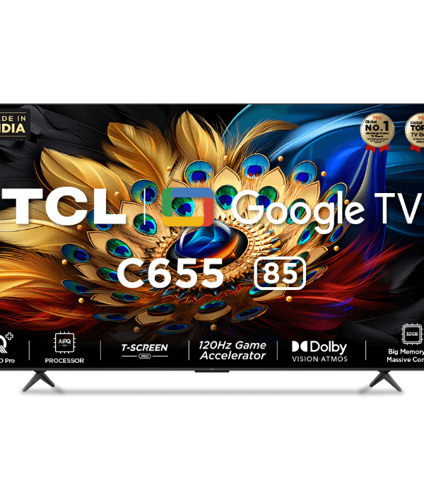 TCL 85"QLED   GOOGLE TV/ONKYO SPEAKERS/(T SCREEN PRO(3840x2160p) HDR 10+ /( DOLBY VISION /ATMOS)/120 HRZ VRR /BUILT IN WIFI//HDMI//PC/USB /DIGITAL AUDIO