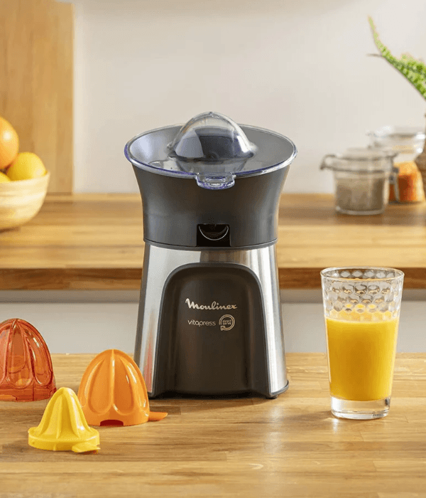 MOULINEX CITRUS JUICER  100 W, STAINLESS STEEL FINISH,  220/240 V - 50-60 HZ.