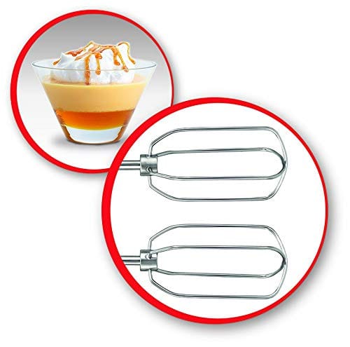 MOULINEX HAND MIXER 300W, 5 SPEEDS, 2 STAINLESS STEEL WHISKS, 2 STAINLESS STEEL DOUGH HOOKS.