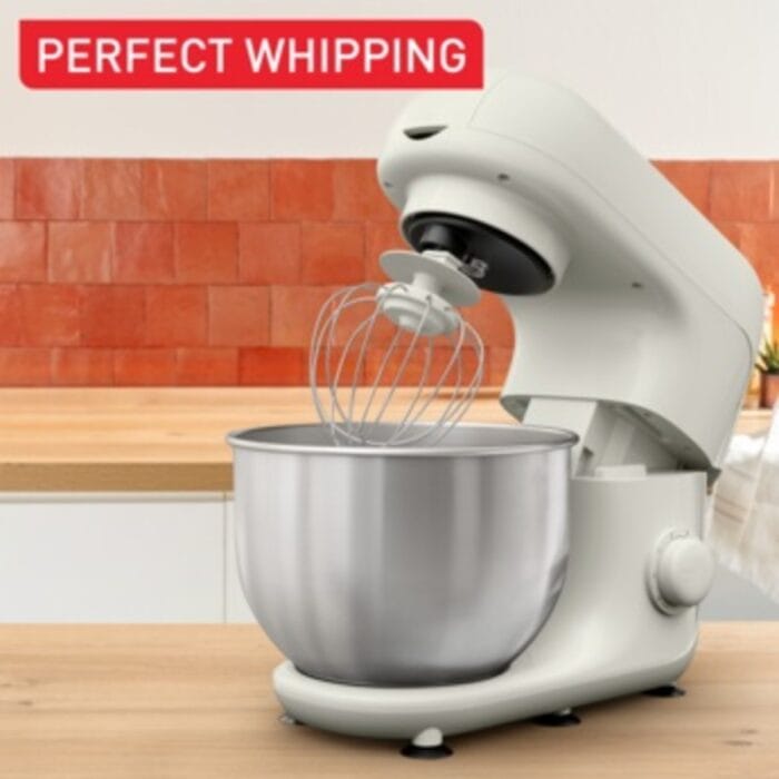 MOULINEX BAKE ESSENTIAL KITCHEN MACHINE, 800W, 4.8 LTR CAPACITY, 3 PASTRY ATTACHMENTS. 6 SPEEDS + PULSE