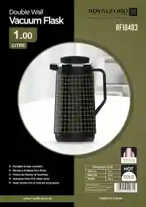Royalford 1.6 Litre Vacuum Flask - Black