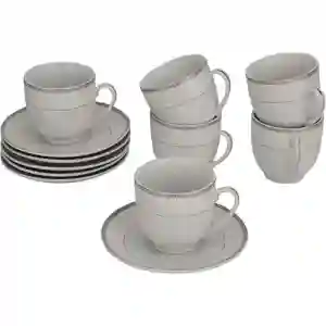 12Pc Tea Cup and Saucer Set1X10