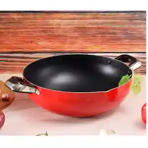 Royalford 26cm Non Stick Wok Pan - Red