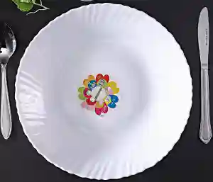 Royalford 10.5" Opal Ware Spin Dinner Plate