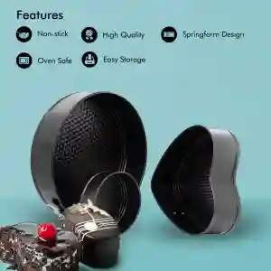 RoyalFord 3 Pcs Spring form Set, Black