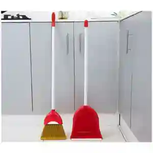 Royalford Broom With Dustpan - Red