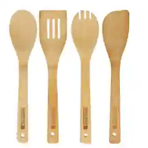 Royalford 4 Pieces Carbonized Bamboo Kitchen Tools