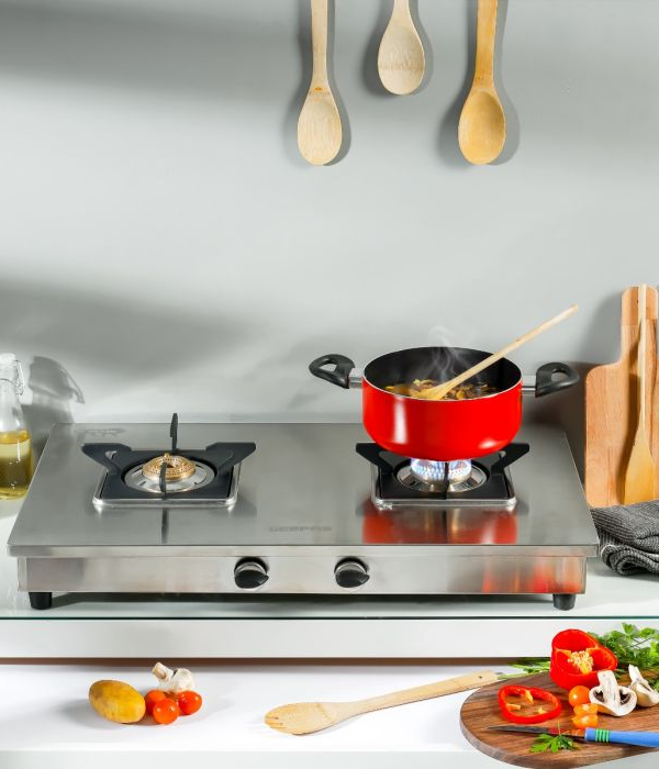 Stainless Steel Double Gas Burnr/Ind 1x1