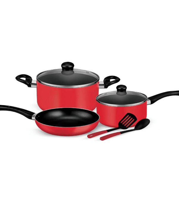 7Pc Nonstick Cookware Set-Red1X2