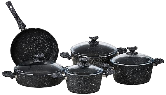9Pc Granite Smart CookwareSet/Gray1X2