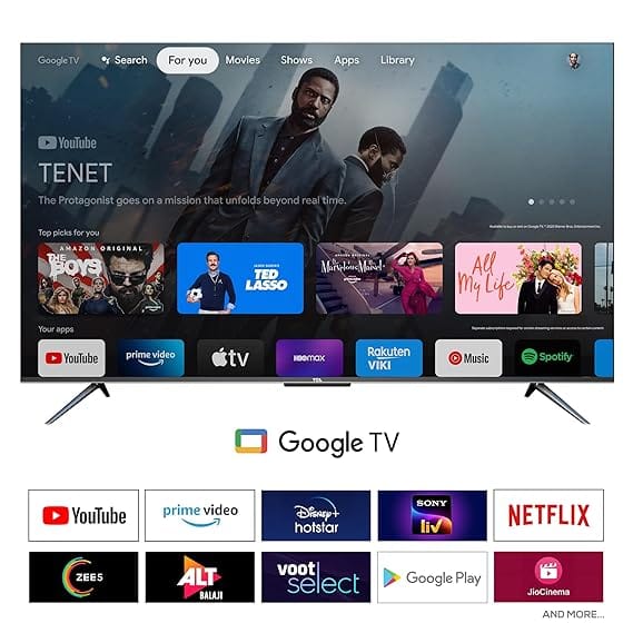 TCL 65" QD-MINI LED GOOGLE TV/FULL ARRAY 500 +/ 1300 NITS/144Hz GAME MASTER 2.0VRR/AiPQ 3.0/HDR 10+/IMAX enhanced /( DOLBY VISION ATMOS)/ONKYO SPEAKERS/.